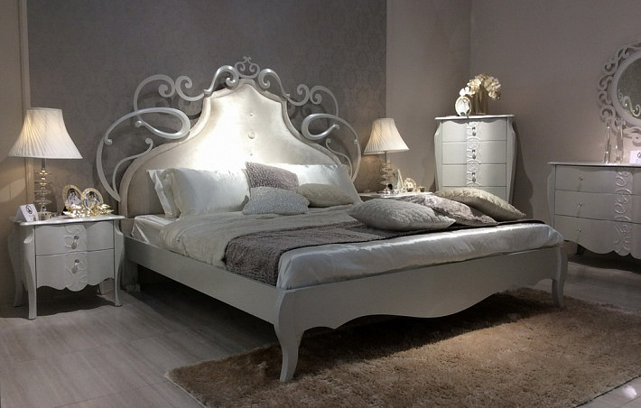 Белая двуспальная кровать Нemis фото 2