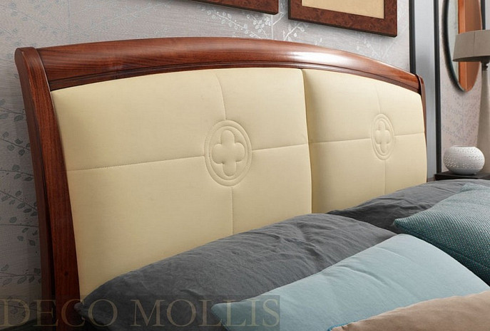Кровать с мягким изголовьем 160 Palazzo Ducale вишня фото 2