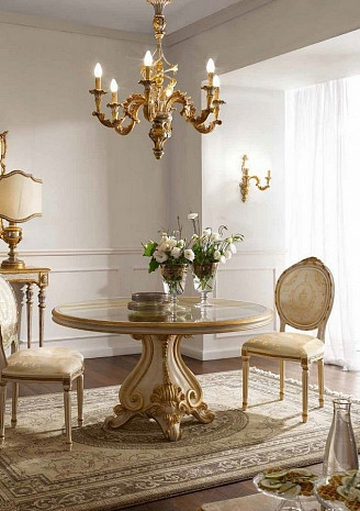 Гостиная-столовая классическая светлая Andrea Fanfani фото 2