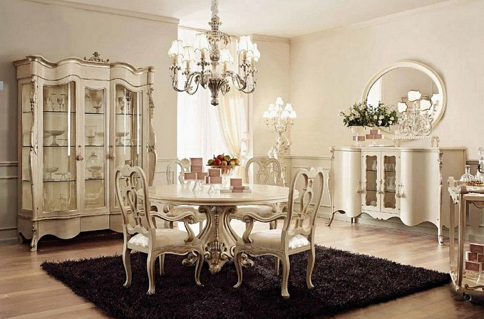 Гостиная-столовая в классическом стиле светлая Andrea Fanfani фото 1