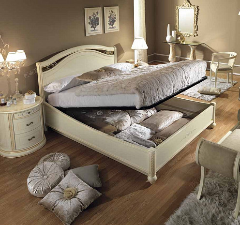 Кровать двуспальная светлая Siena avorio фото 3
