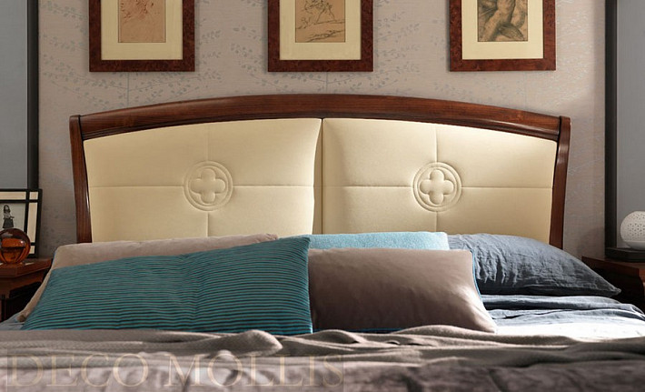 Кровать с мягким изголовьем 160 Palazzo Ducale вишня фото 3