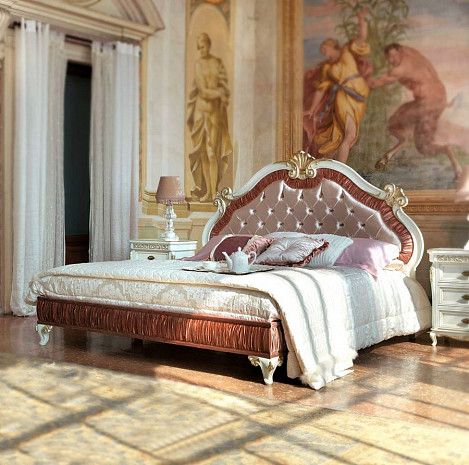 Кровать двуспальная из массива белая Villa Venezia фото 1