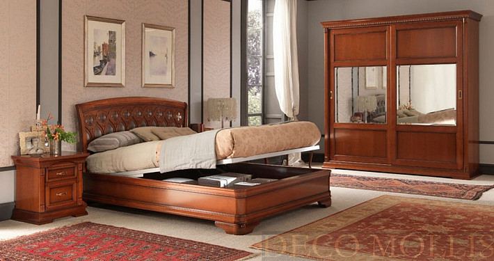 Кровать с мягким изголовьем 160 Palazzo Ducale вишня фото 5