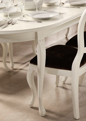 Стол и стулья для гостиной Tarfa белые фото 3