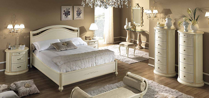 Кровать двуспальная светлая Siena avorio фото 2