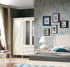 Белая мебель для спальни в классическом стиле Florenzia Taranko фото 15