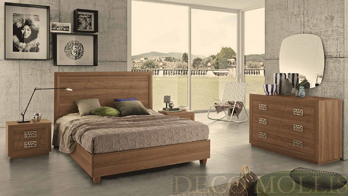 Кровать с деревянным изголовьем 180 Chantal фото 2