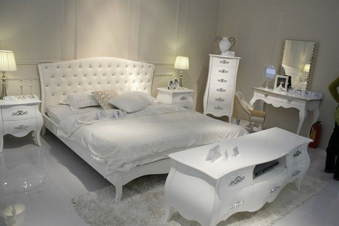 Белая двуспальная кровать Hemis фото 1