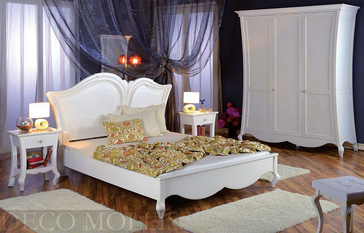 Белая двуспальная кровать 160 Capri фото 2