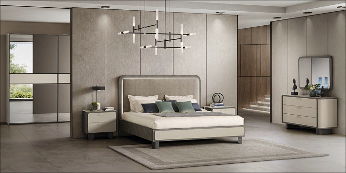 Кровать с мягким изголовьем итальянская Perla фото 4