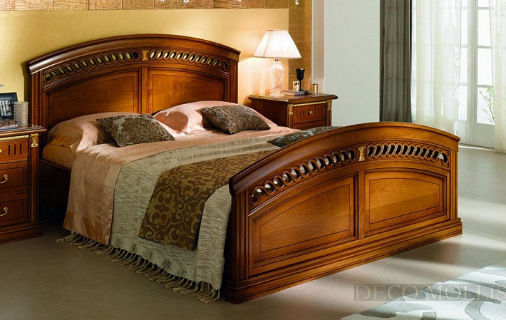 Кровать двуспальная из массива дерева Angelica noce фото 1