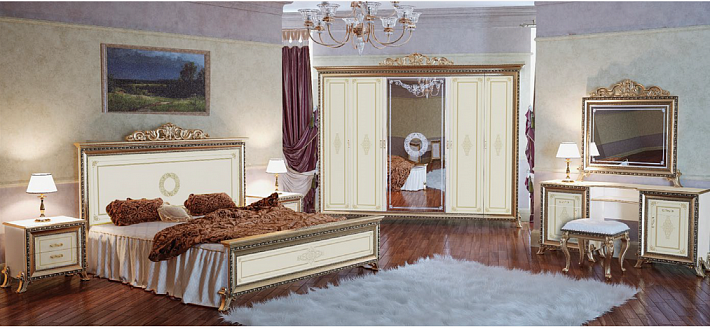 Мебель для большой спальни Веронезе слоновая кость фото 1