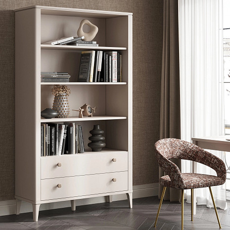 Стеллаж с тремя полками и двумя ящиками открытый фото 1