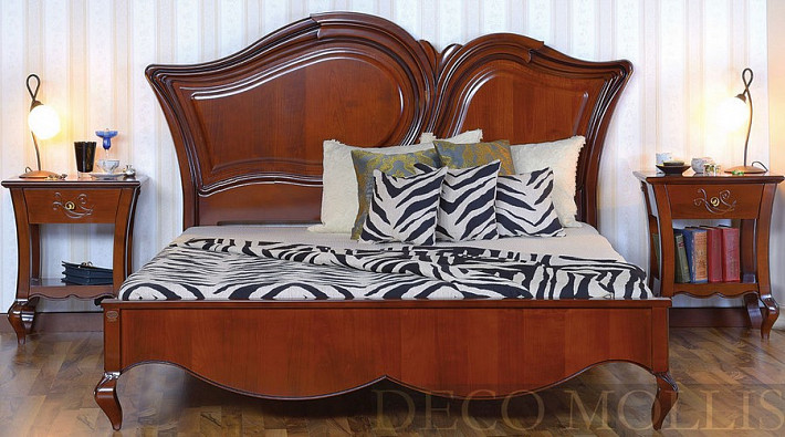 Кровать с деревянным изголовьем 160 Capri фото 1