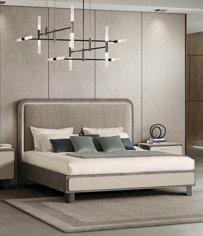 Кровать с мягким изголовьем итальянская Perla фото 1