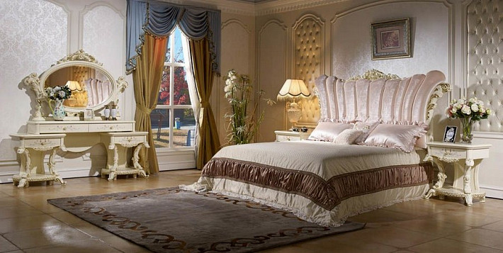 Кровать в спальню классическая светлая Роксолана фото 2