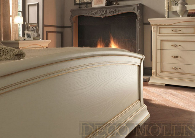 Белая кровать с мягким изголовьем 180 Palazzo Ducale avorio фото 3