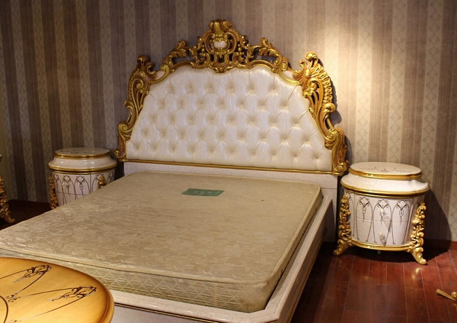Кровать двуспальная из дерева белая Симона фото 1