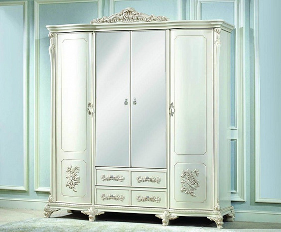 Шкаф в спальню классический белый Амедеа фото 1