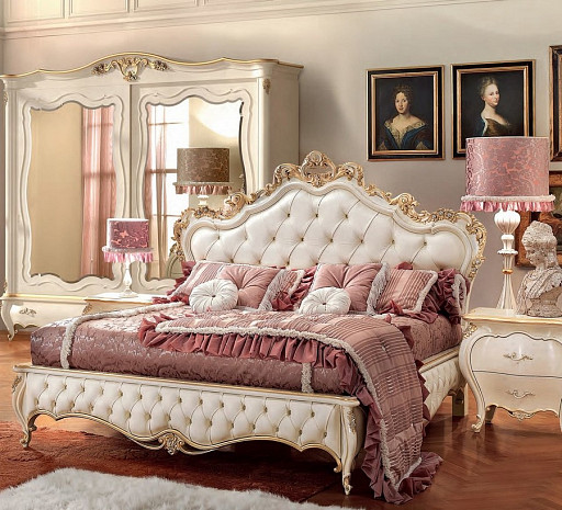 Кровать двуспальная из массива светлая Romantica фото 1
