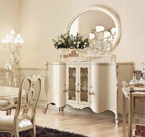 Гостиная-столовая в классическом стиле светлая Andrea Fanfani фото 4