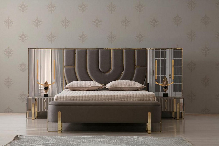 Кровать мягкая в современном стиле Лакшери фото 3