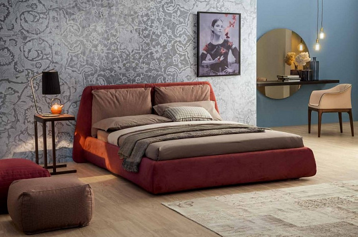 Кровать двуспальная с мягким изголовьем Dharma фото 2
