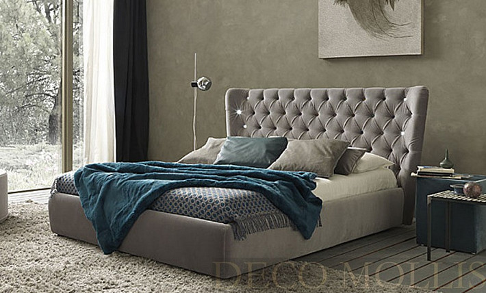 Двуспальная кровать с мягким изголовьем 160 Selene фото 1