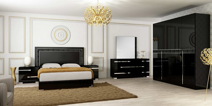 Кровать двуспальная в современном стиле Volare black фото 3