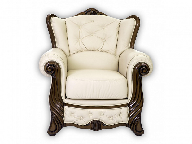 Кресло мягкое в коже Теона фото 2