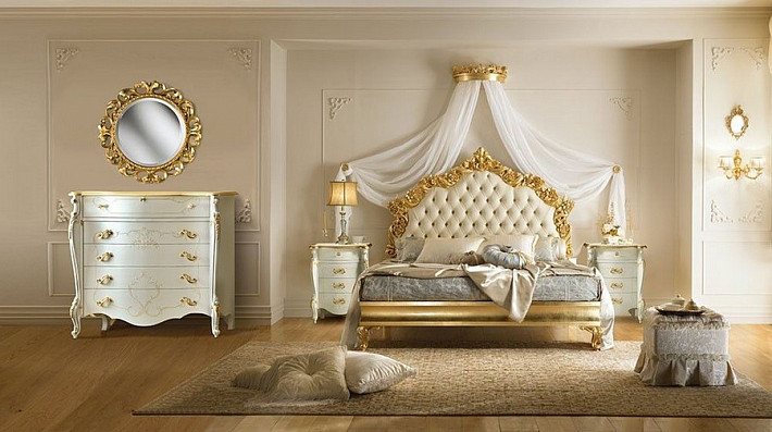 Кровать с мягким изголовьем итальянская Rossini Casa+39 фото 3