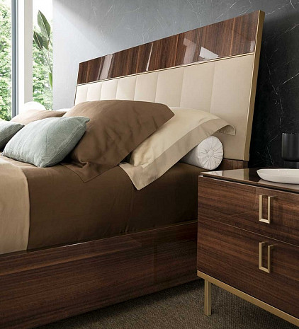 Кровать двуспальная современная Mid Century коричневый эвкалипт фото 2