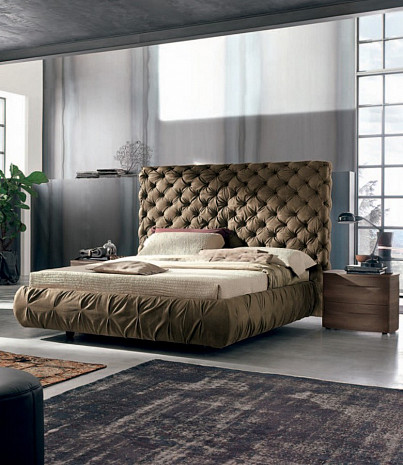 Кровать двуспальная современная с мягким изголовьем Chantal Tomasella фото 1