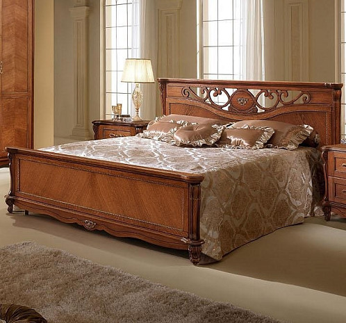 Двуспальная классическая кровать 160 Алези орех фото 1