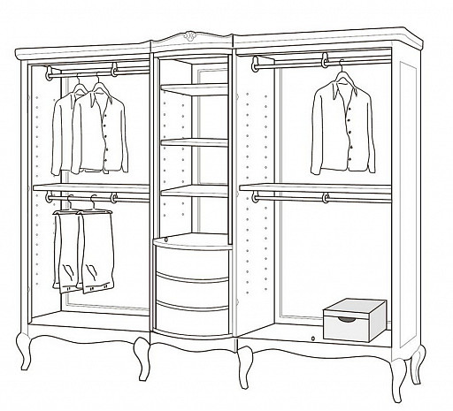 Шкаф для одежды с ящиками Memorie Veneziane фото 5
