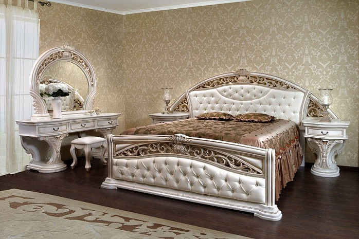 Двуспальная кровать с мягким изголовьем Аточа фото 1