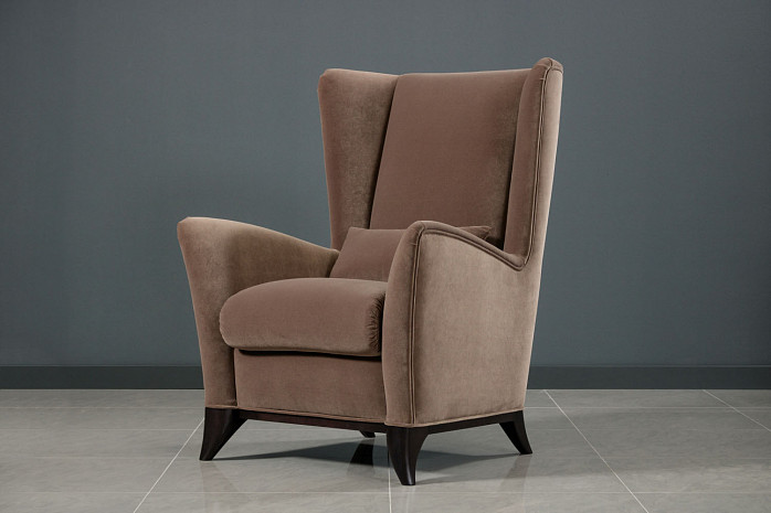 Кресло мягкое с высокой спинкой современное Бергамо фото 3