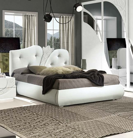 Кровать двуспальная мягкая в современном стиле Iris фото 1