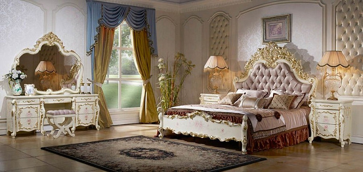 Кровать в классическом стиле светлая Скарлет фото 3