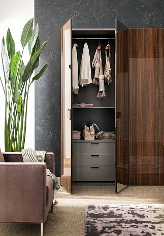 Шкаф для одежды распашной Mid Century коричневый эвкалипт фото 2