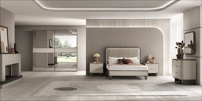 Кровать с мягким изголовьем итальянская Perla фото 5