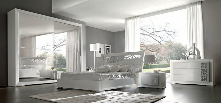 Кровать двуспальная с мягким изголовьем белая Mylife фото 4