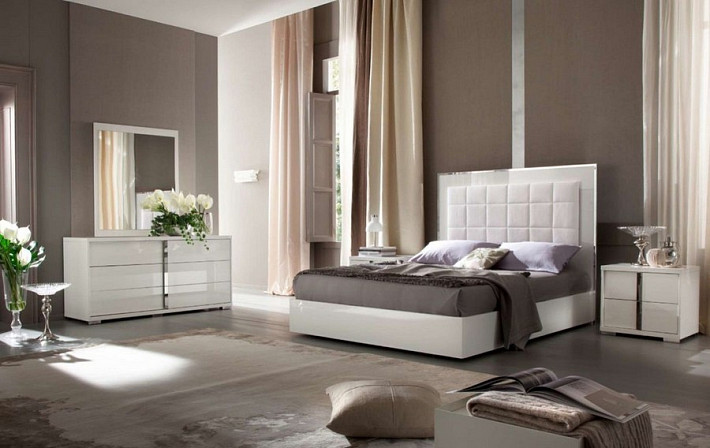 Кровать двуспальная белая 160 Imperia фото 4