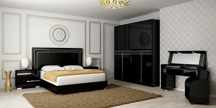 Кровать двуспальная в современном стиле Volare black фото 2