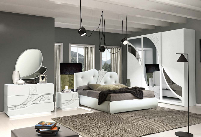 Кровать двуспальная мягкая в современном стиле Iris фото 3