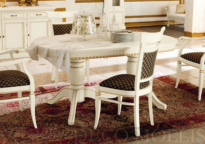 Белый обеденный овальный стол Venezia фото 1