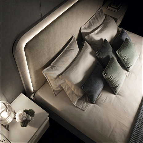 Кровать с мягким изголовьем итальянская Perla фото 2