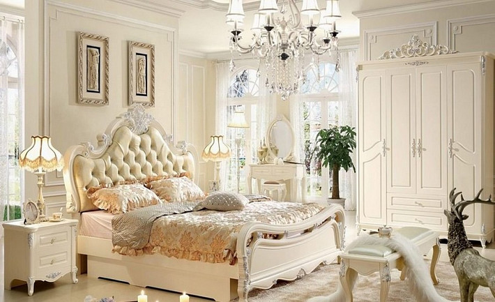 Спальня светлая в стиле классика Виктория фото 1