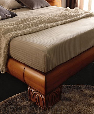 Кровать двуспальная с мягким изголовьем вишня Riva фото 4